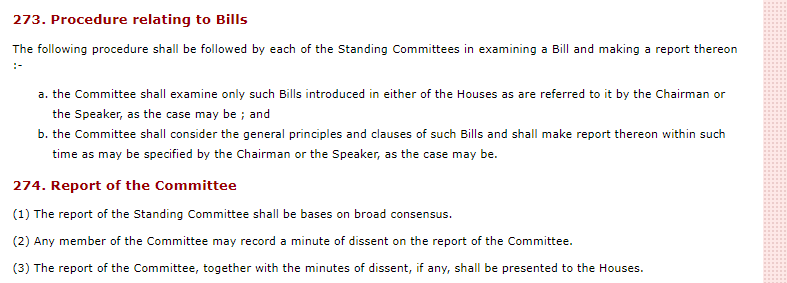 273. Procedure relating to Bills