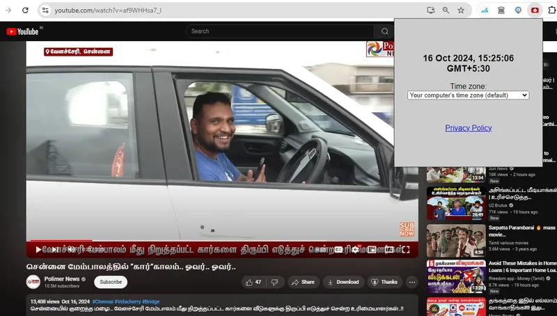 velachery flyover bridge drone view